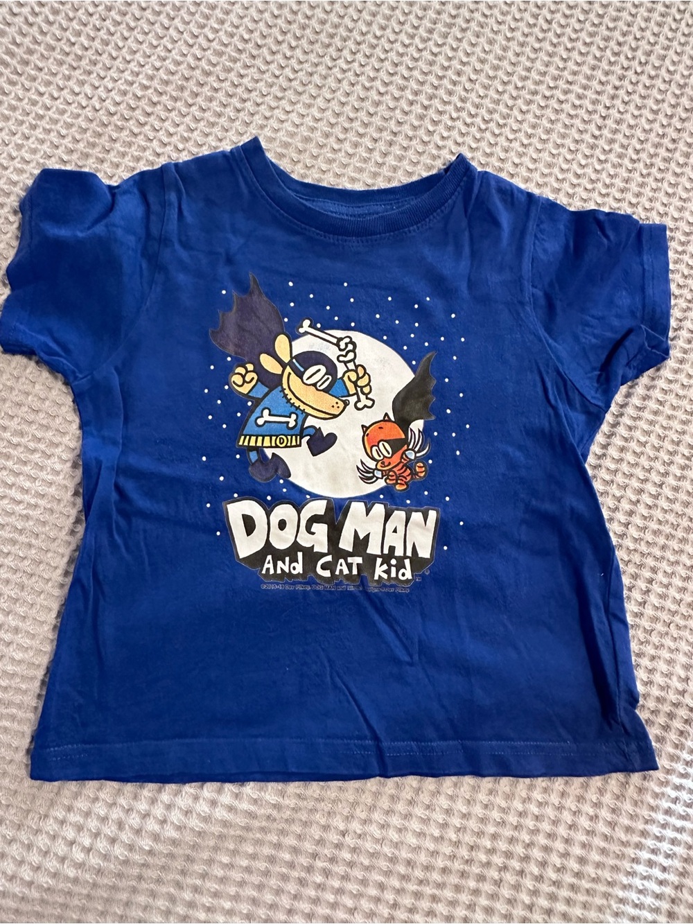 Dog Man Blue Graphic Tee for Kids